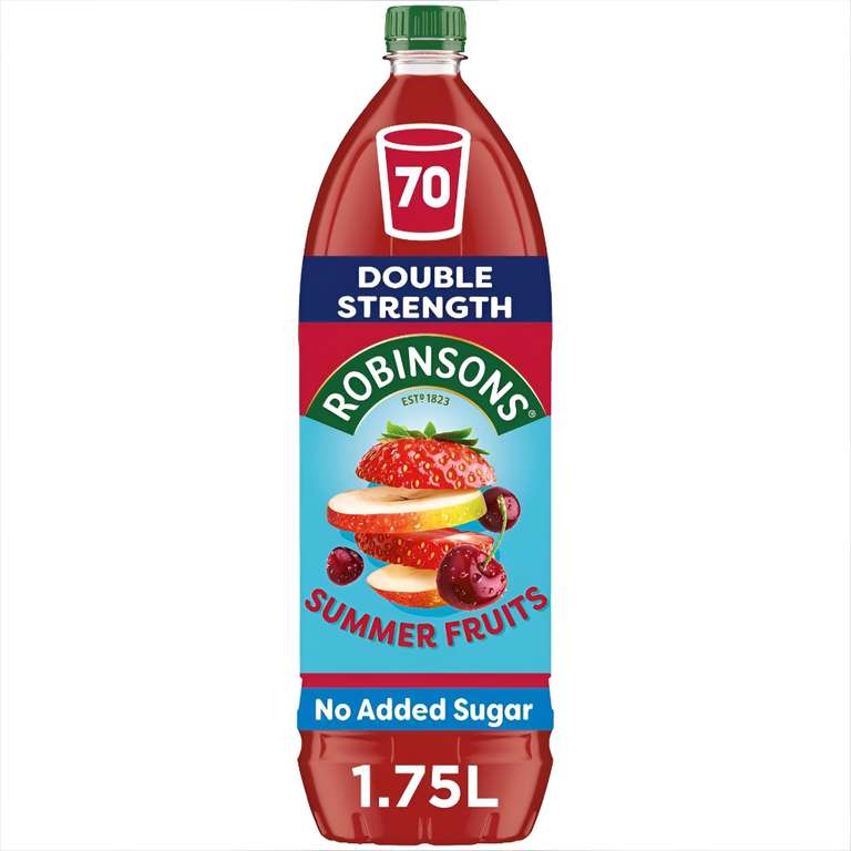 2 x Robinsons Fruit & Barley Apple & Pear Squash 1L / Orange - At Checkout (£1.81 / £1.56 S&S & Voucher) 4 for £3.75 (£2.94 w/Max S&S)