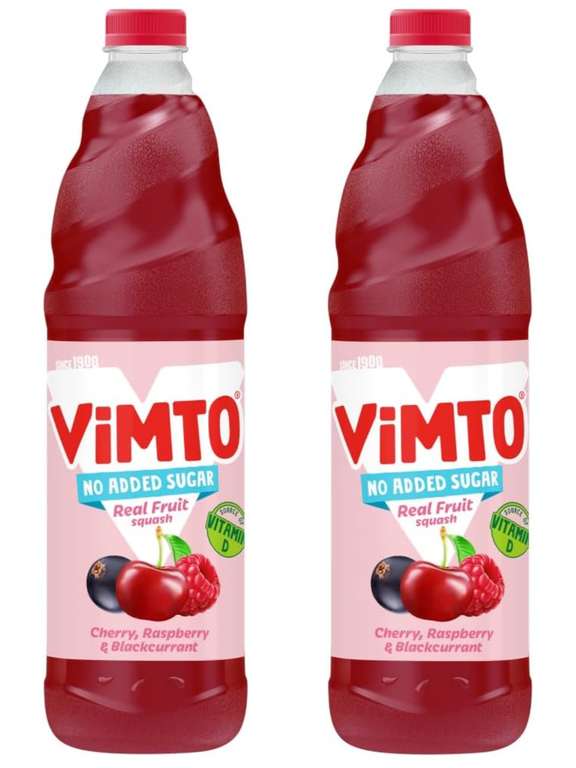 2 x Vimto Cherry, Raspberry & Blackcurrant 1L (4 for £3.75)