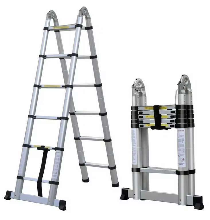 3.8m/ 5m Folding Telescopic Ladder A-Frame (w/Code) Sold By Yifan Tool Store