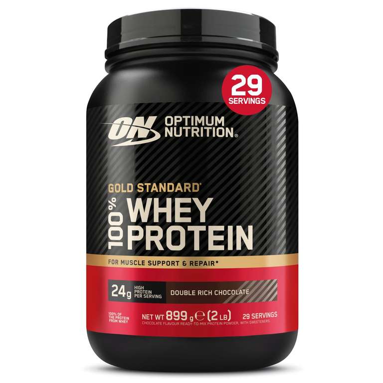 3x 899g (2.7kg) Optimum Nutrition Gold Standard 100% Whey Protein Powder Double Rich Chocolate - £55.91 S&S