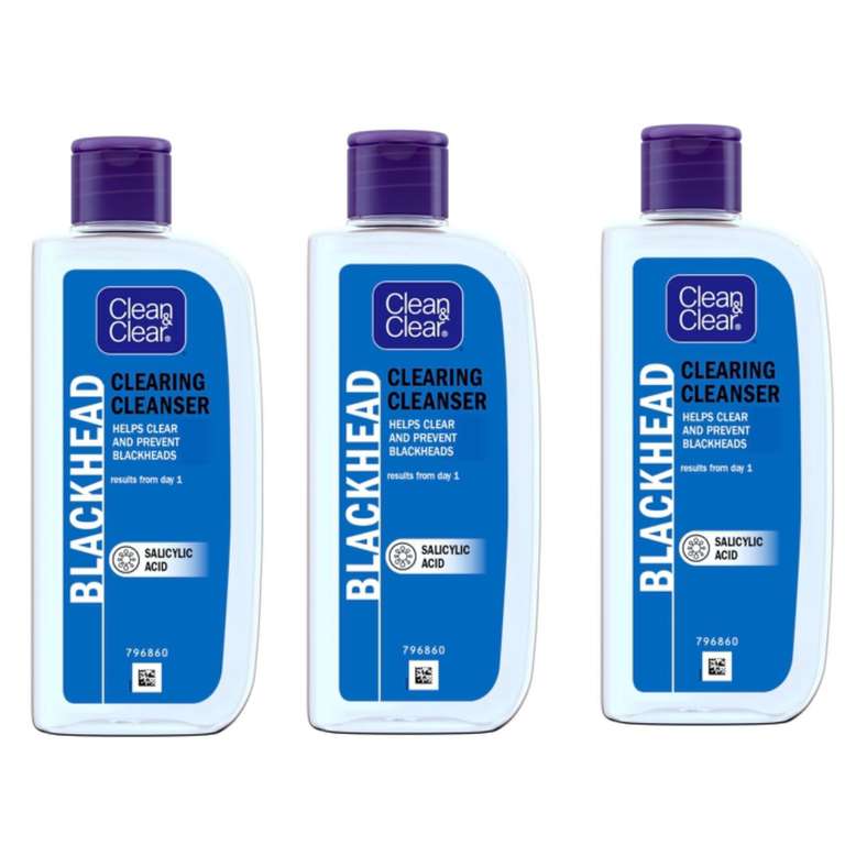 3 x Clean & Clear Blackhead Clearing Daily Scrub 150ml / Blackhead Clearing Oil-Free Cleanser 200ml (£4.25 / £3.88 on S&S)