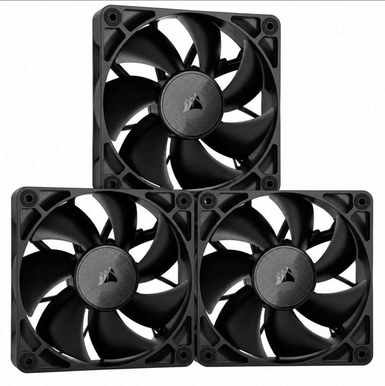 3 x Corsair iCUE LINK RX120 120mm PWM Fan - Magnetic Dome Bearing (PC) Black with code sold By Amazon On Haul (Prime Exclusive)