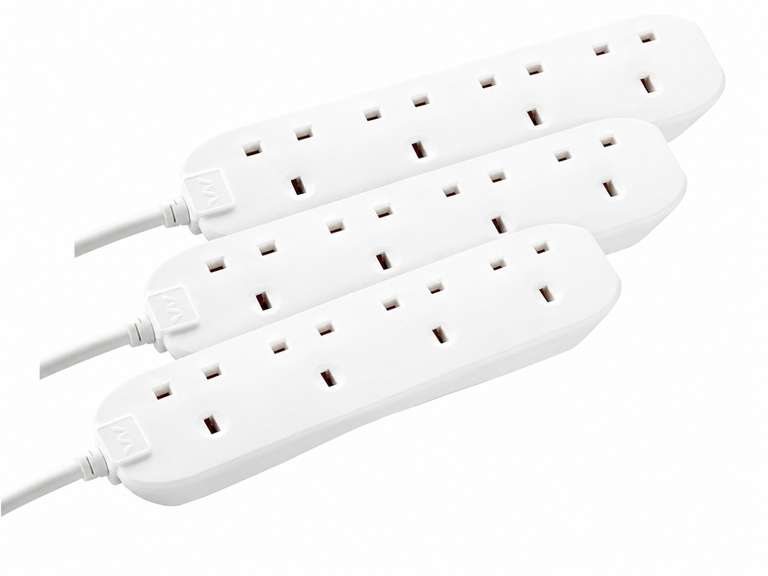 3 x Masterplug Four Socket Extension Lead, 2 Metre Cable, Unswitched With 30% Discount + Free delivery (£4.19 each) Sold By Amazon On Haul