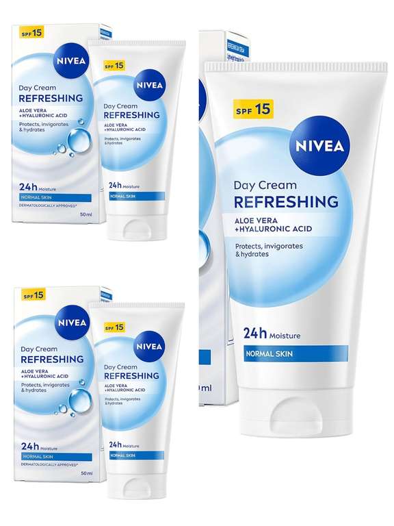 3 x NIVEA Refreshing Day Face Cream SPF 15 (50ml) (£4.25 / £3.88 on S&S)
