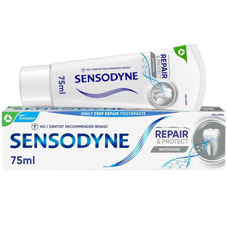 3 x Sensodyne Toothpaste Repair and Protect, Whitening or Mint 75ml - £9.40 / £8.40 S&S