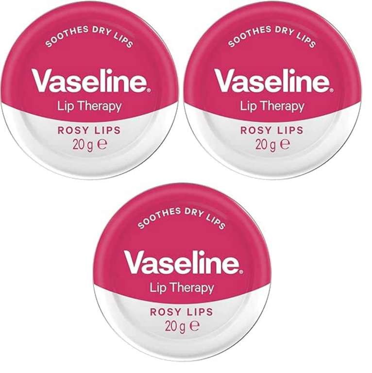 3 x Vaseline Lip Therapy Rosy Lips Lip Balm Tin 20g (£2.04 on S&S)