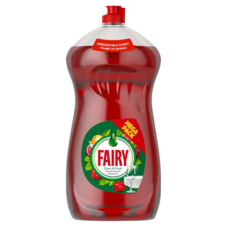 4 x 1450ml Fairy Clean & Fresh Washing Up Liquid Pomegranate & Grapefruit