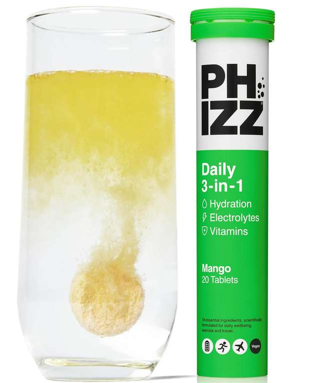 4 x 20 Phizz Electrolytes, Multivitamin & Hydration Tablets (S&S £12.79)