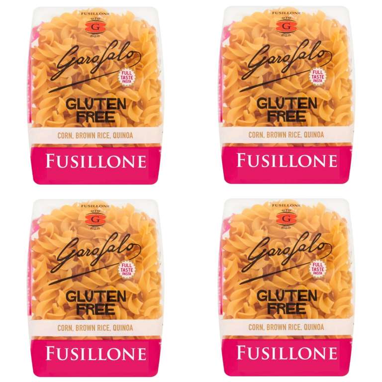 4 x Garofalo Gluten Free Fusilloni Italian Dried Pasta, 400g - for Coeliac & Vegan Diets - 4 for 3 Offer (£4.99 / £4.57 S&S)