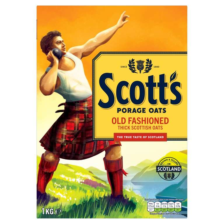 4x Scott's Porage Old Fashioned Porridge Oats, 1kg, (£3.85 with max S&S)