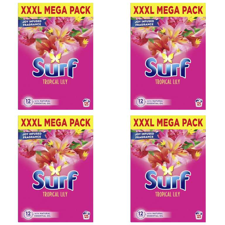 4 x Surf Laundry Powder Tropical Lily 125 washes (6.5kg) - £32.50 / £27.50 S&S