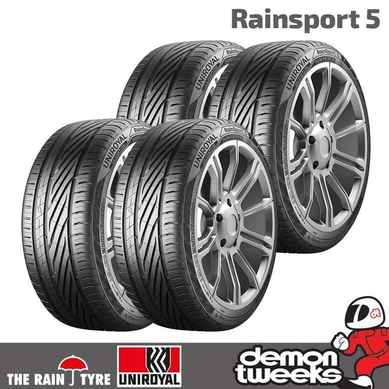 4 x Uniroyal RainSport 5 Performance Road Tyres - 225 40 18 92Y Extra Load XL - with code by Demontweeksdirect