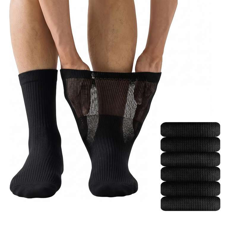 6 Pairs 100% Cotton Men’s Diabetic Socks, Size 6 - 11 - Sold by LOUISE23 / FBA