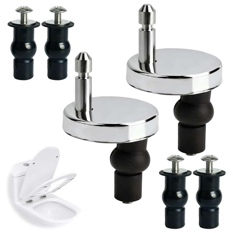 Toilet Seat Fixing Kit 6pcs, Toilet Seat Hinges Replacement with Quick Installation - Sold by TUGBA2365 / FBA