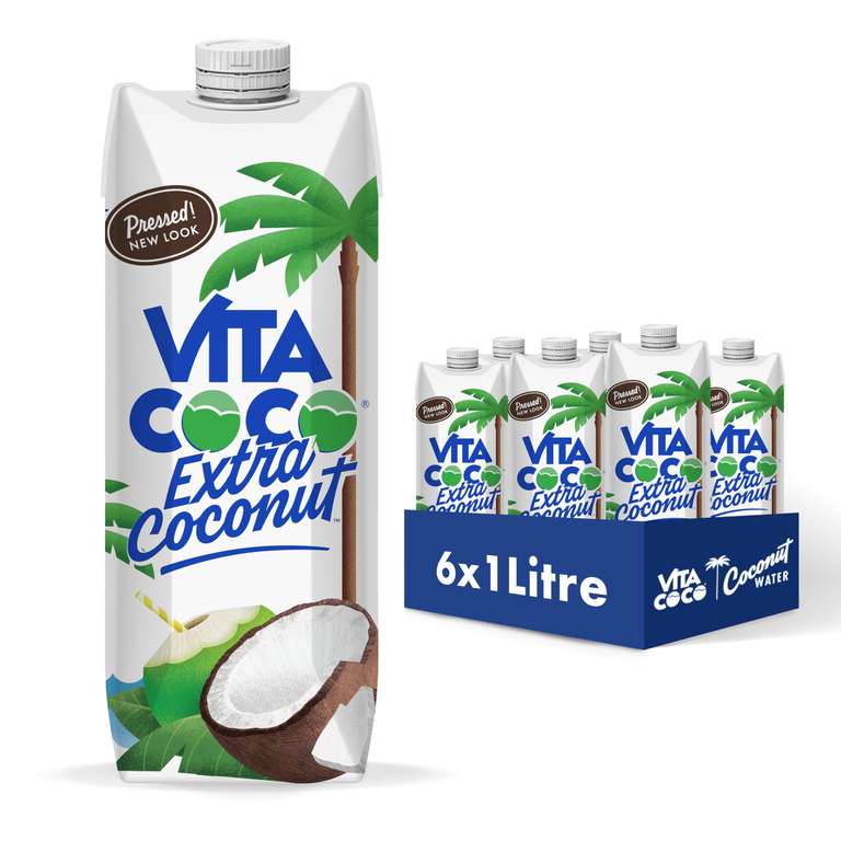 Vita Coco Extra Coconut Water Multipack 6 x 1L - Vitamin C & Potassium