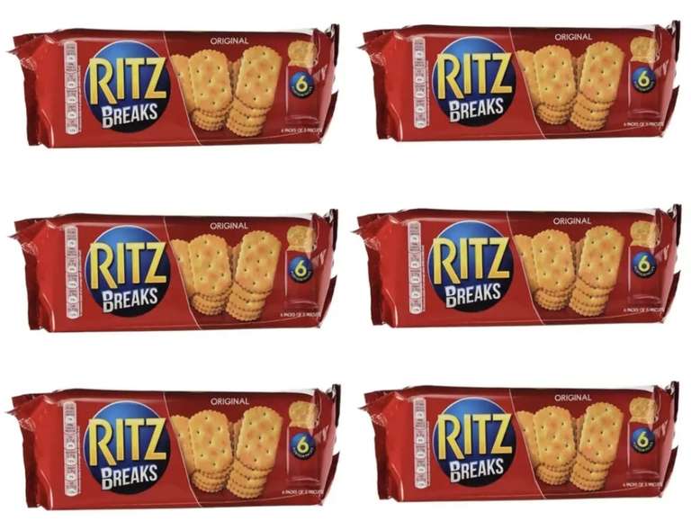 6 x Ritz Breaks Original Crackers, Savoury Biscuits 190g (£3.40 / £2.80 with S&S)