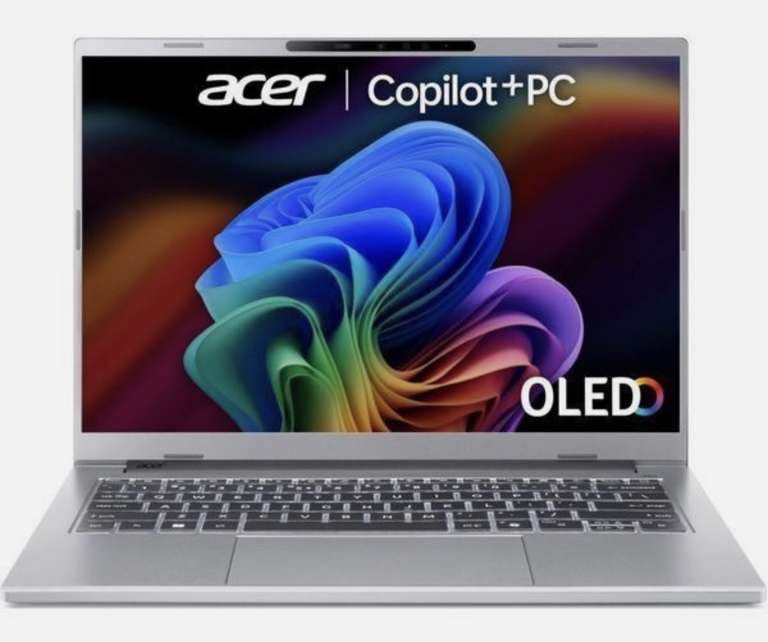 Acer Aspire 14" Co-Pilot+ AI 1920x1200 OLED Ultra 7 256V 16GB/1TB Silver - Refurb Very Good - w/Code, Sold by Currys Clearance