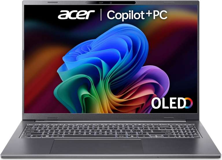 acer Aspire 16 AI Laptop - WUXGA+ OLED 120Hz, Intel Ultra 5 226V, 16GB RAM, 512GB SSD, Windows 11, Iron