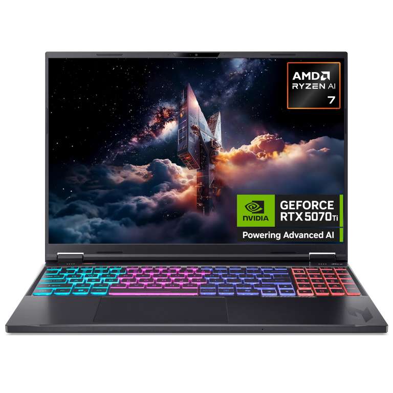 Acer Nitro 16 Gaming Laptop - AMD Ryzen AI 7 350, 32GB, 1TB SSD, NVIDIA GeForce RTX 5070Ti, 16" WQXGA 180Hz