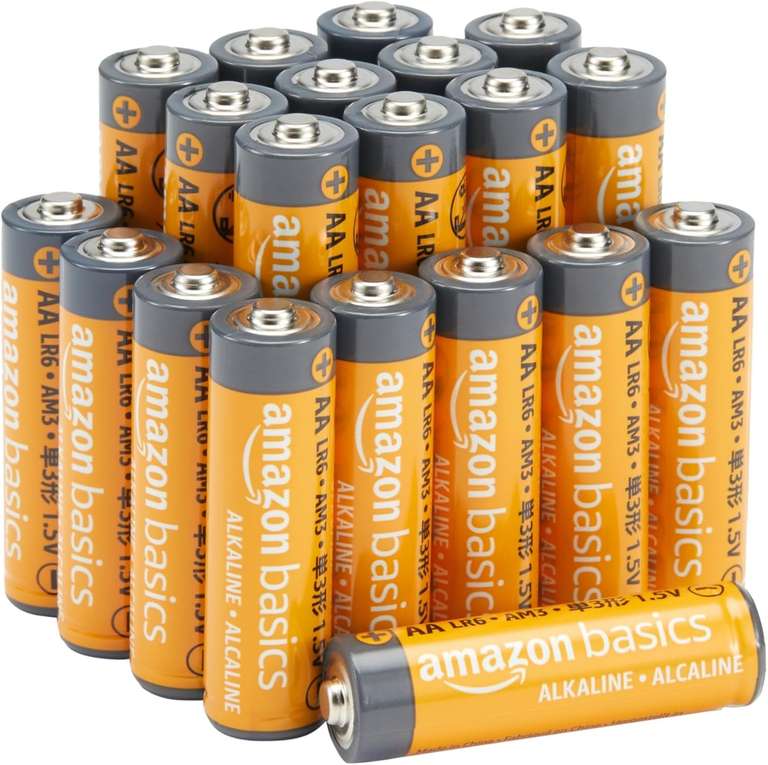 Amazon Basics 20-Pack AA Alkaline High-Performance Batteries, 1.5 Volt, 10-Year Shelf Life / £4.54 Max S&S
