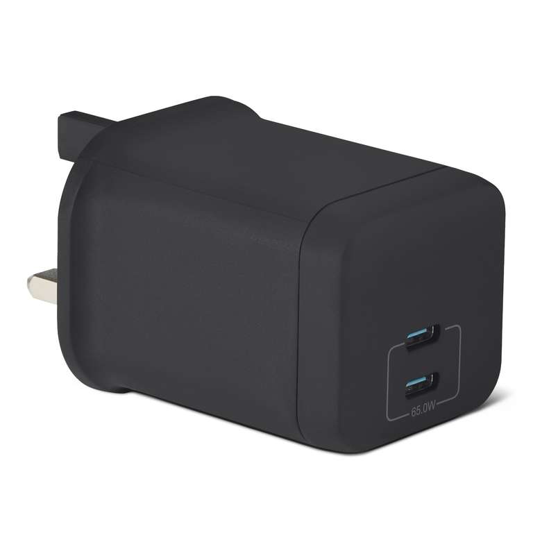 Amazon Basics 2-Port 65W GaN Charger - PD 3.1, PPS, SFC3 | Black