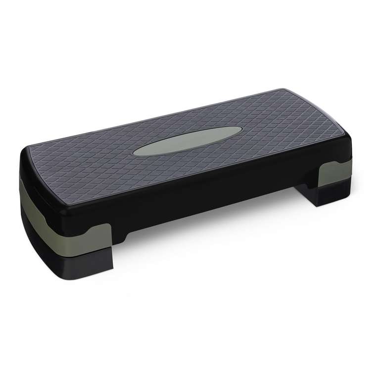 Amazon Basics Aerobic Exercise Step Platform, Adjustable Workout Stepper At Home, 68.58cm, Black/Grey