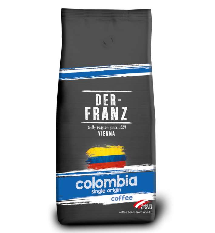 Amazon Der-Franz Colombia Single Origin Coffee, Whole Bean, 1000g