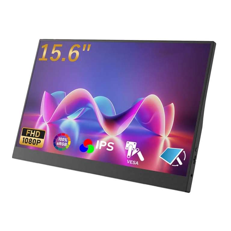 Amoudo 15.6" USB-C Monitor for Laptop , PC & Switch ( 1080p / IPS / mini HDMI / Built-in Stand / VESA )@ANNEITA LIMITED Store(UK Despatch)