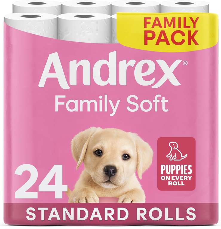 Andrex Family Soft Toilet Roll - 24 Toilet Rolls (S&S £6.38)