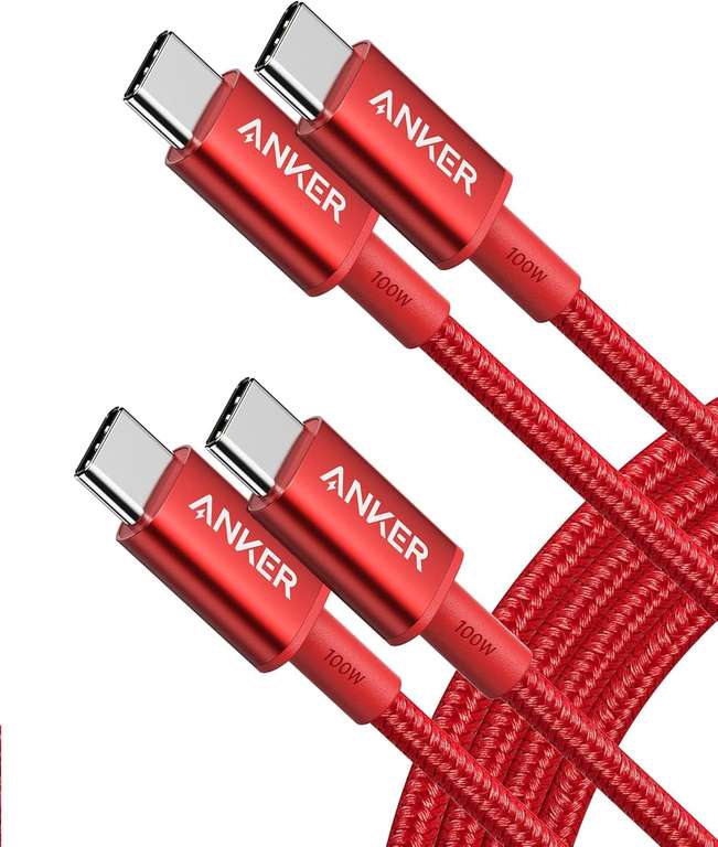Anker 333 USB C to USB C Charger Cable (6ft/1.8m 100W, 2-Pack), USB 2.0 Fast Charge - Sold by AnkerDirect UK FBA