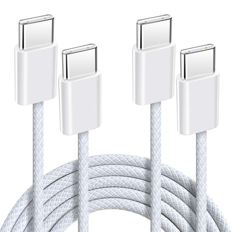 Anysea 2-Pack 1m Nylon USB-C to USB-C 60W Cable