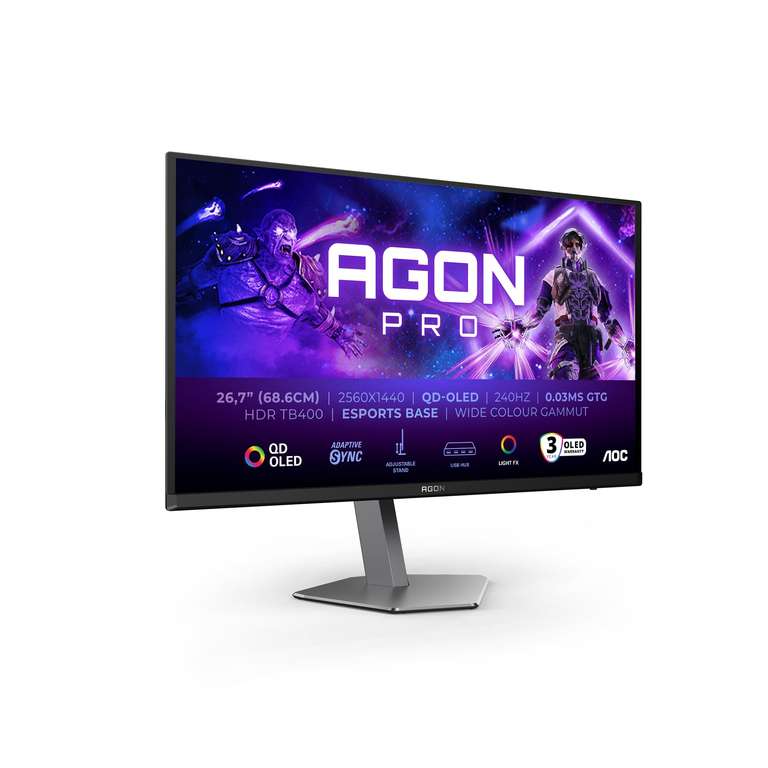 AOC AG276QZD2AM 26.5 inch WQHD Monitor 240Hz, QD-OLED Panel - Prime Day Deal