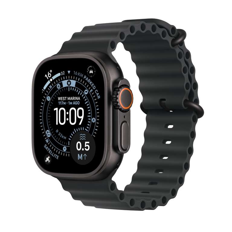 Apple Watch Ultra 49mm Titanium Case, GPS + LTE Midnight Ocean Band (Used Good) - Sold by Loop Mobile w/code