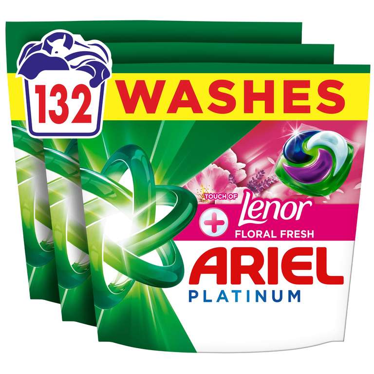 Ariel Platinum PODS, Washing Liquid Laundry Detergent Capsules, 130+ Washes (£27.11 OTP or £25.75 S&S)