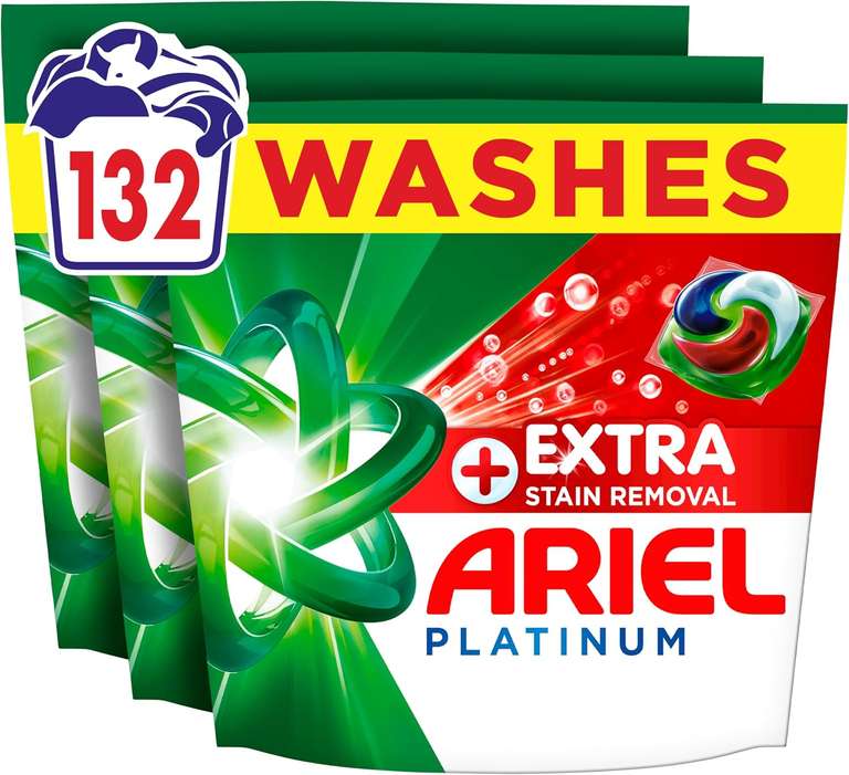 Ariel Platinum Washing Pods Extra Stain Removal - 3 x 44 Pack