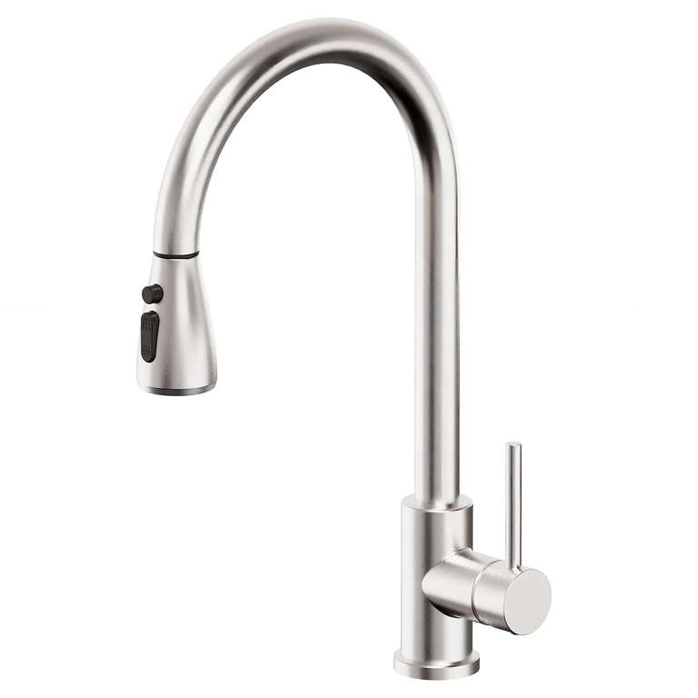 Asinse Kitchen Sink Mixer Tap with Pull Out Sprayer, 3 Spray Modes Stainless Steel Kitchen Faucet - Sold by Asinse / FBA