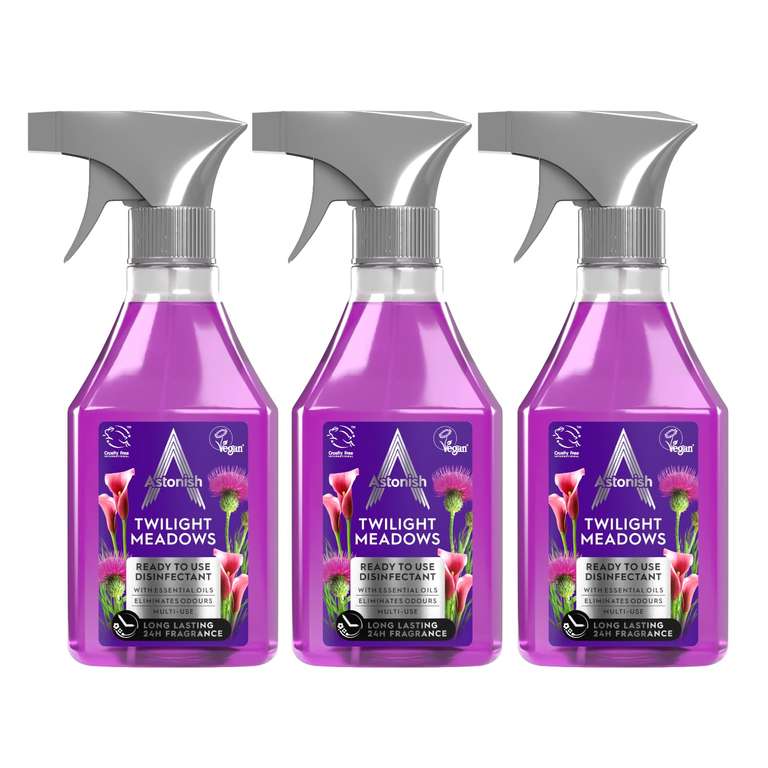Astonish Ready To Use Disinfectant Twilight Meadows 3 x 550ml (Delayed Dispatch)