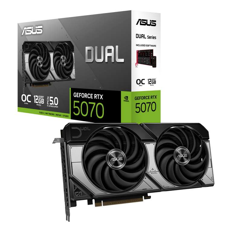 ASUS DUAL RTX5070 OC 12GB Graphics Card ( 249MM / SFF / Dual BIOS )