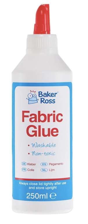 Baker Ross FX812 Fabric Glue - 250ml Bottle, Fabric Glue for Crafts