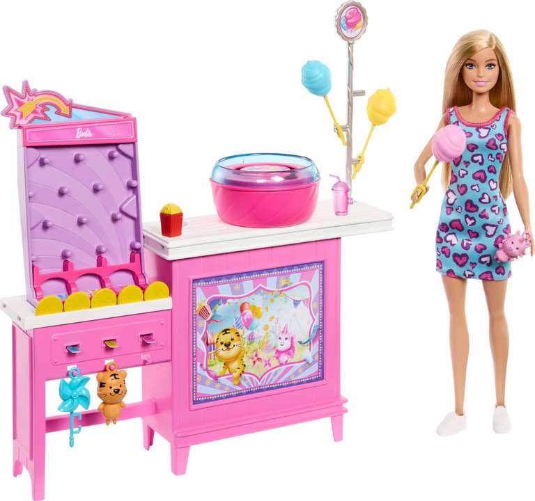 Barbie Mysteries: Beach Detectives Malibu Doll & Cotton Candy Game Booth Playset