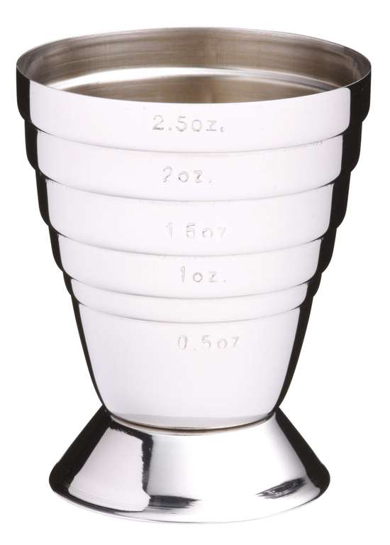 BarCraft All-in-1 Cocktail Jigger with 6 Spirit Measure Markings, Stainless Steel