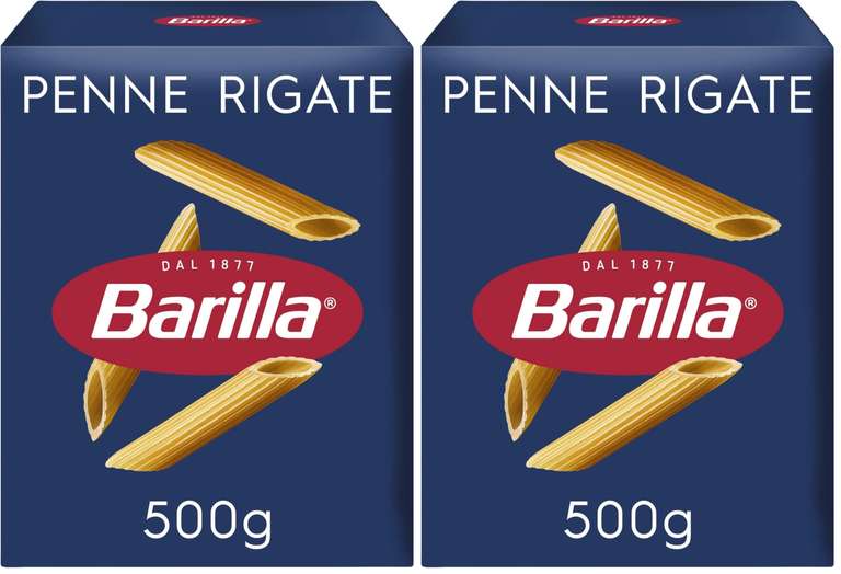 Barilla Pasta Classic Penne Rigate made with durum wheat, 500g x 2 packs