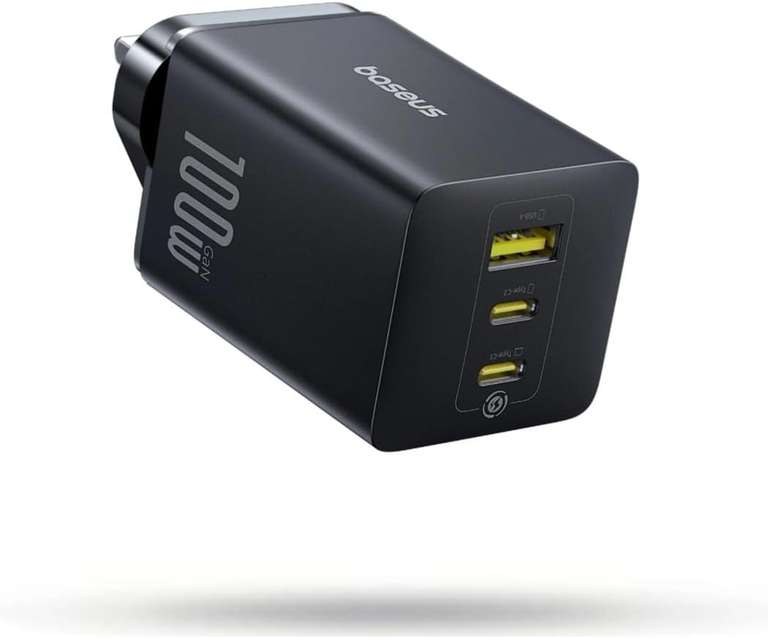 Baseus 100W USB C Charger Plug, 3-Port, 2 USB C, 1 USB A, Compact PPS Wall Charger, Fast Charging Power Adapter - Baseus Brand Store / FBA