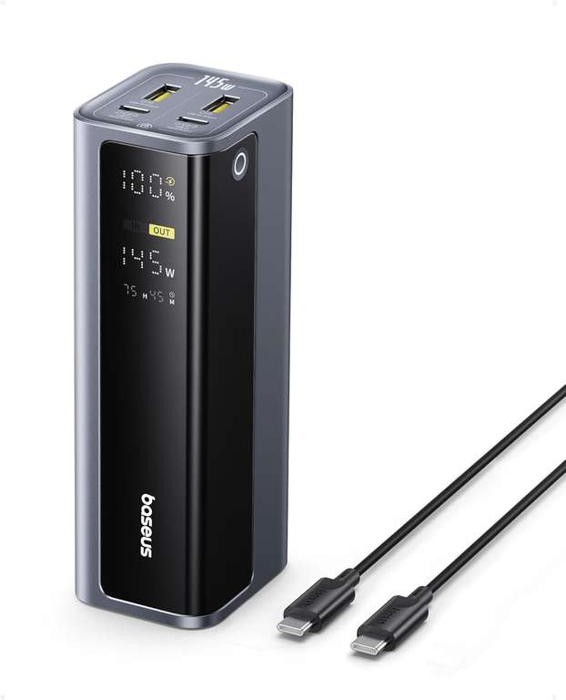 Baseus EnerGeek Laptop Powerbank 145W 20800mAh, External Battery with 2 x USB-C PD 3.0 100W Max