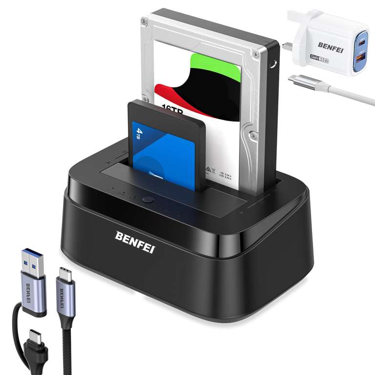 BENFEI Hard Drive Docking Station with UASP Offline Clone Function, USB C Dual Bay Dock @ BENFEI Direct GB /FBA