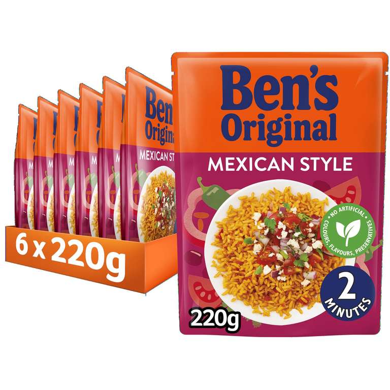BEN'S ORIGINAL Mexican Style Microwave Rice Multipack 6 x 220g - £10.92 for 4 (£3.57 S&S)