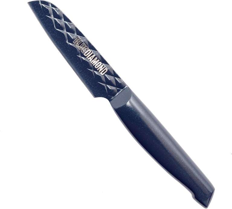 Blue Diamond Sharp Stone Nonstick Stainless Steel Cutlery, 9cm Pairing Knife with Cover