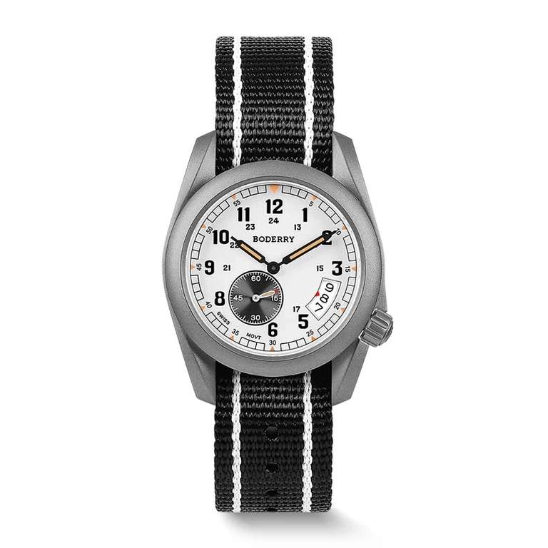 Boderry VOYAGER 38 Quartz Titanium Field Watch ( Ronda 6004D / Date / 56G / 4 colours ) w/code+cashback@Boderry Watch Official Store
