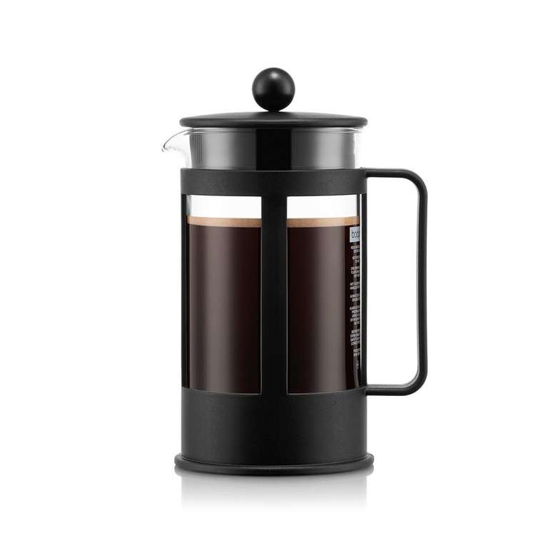 Bodum Kenya French Press Coffee Maker, 1L / 8 Cup Cafetière w/Heat-Resistant Borosilicate Glass, Black