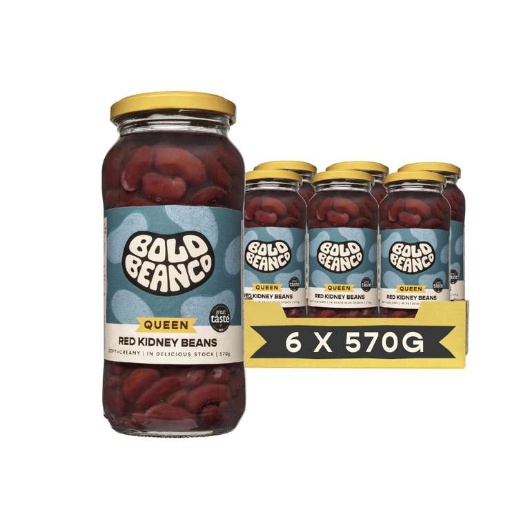 Bold Bean Queen Red Kidney Beans 6 x 570g – Ready to Eat – Vegan, Gluten Free